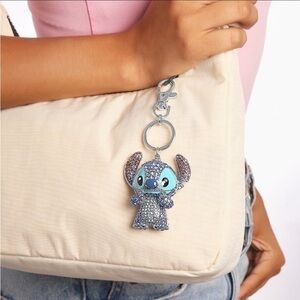 NIB Disney Stitch pavé 3D bling bag charm keychain